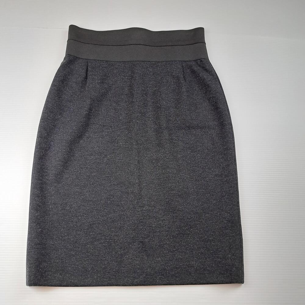 Akris Punto Skirt Womens 6 Gray Knit High Waist Pencil Lined Stretch Career
